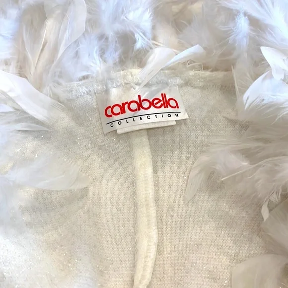 Carabella shimmering strapless dress & feather shrug. Large. Holiday dress - Picture 6 of 16